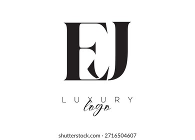 EJ Serif Letter Monogram Typography Logo for Elegant Premium Branding Identity