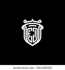 EJ shield initial monogram with high quality professional design that will print well