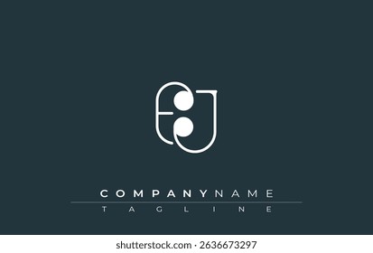 EJ Typography Logo Design. Stylish monogram design depiction featuring the letters E and J combined in an artistic signature style, delivering a unique and creative visual representation.
