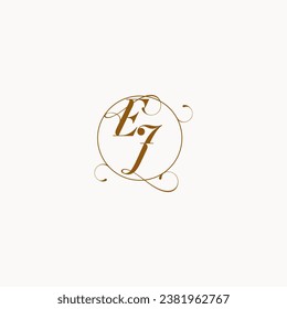 Símbolo único del logotipo de bodas de EJ de tu matrimonio y puedes usarlo en tu puesto de boda
