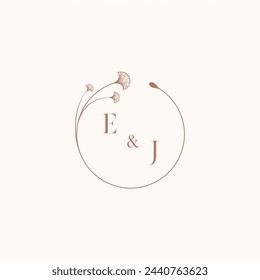 Diseños de logotipo de monograma de boda EJ como inspiración