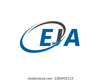 EJA letter creative modern elegant swoosh logo design