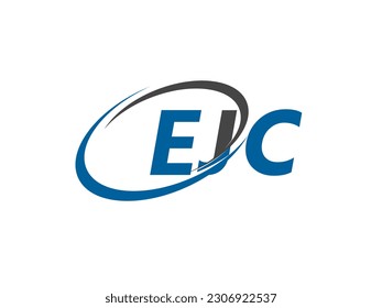 EJC letter creative modern elegant swoosh logo design
