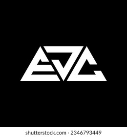 EJC triangle letter logo design with triangle shape. EJC triangle logo design monogram. EJC triangle vector logo template with red color. EJC triangular logo Simple, Elegant, and Luxurious design.