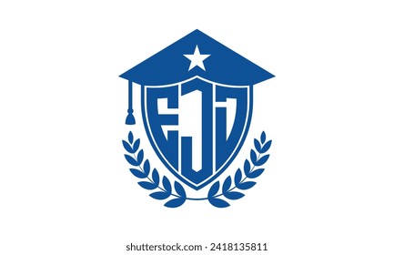 EJD initial letter academic logo design vector template. monogram, abstract, school, college, university, graduation, symbol, shield, model, institute, educational, coaching canter, tech, sign, badge