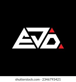 EJD triangle letter logo design with triangle shape. EJD triangle logo design monogram. EJD triangle vector logo template with red color. EJD triangular logo Simple, Elegant, and Luxurious design.