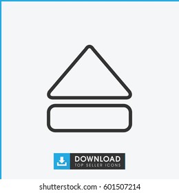 eject button icon. simple outline eject button vector icon. on white background.