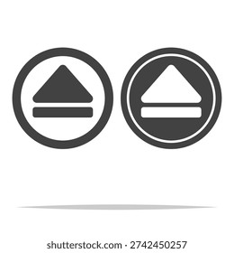 Eject button symbol icon transparent vector isolated illustration