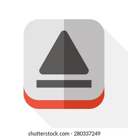 eject flat icon with long shadow