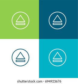 Eject green and blue material color minimal icon or logo design