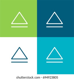 Eject green and blue material color minimal icon or logo design