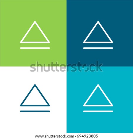 Eject green and blue material color minimal icon or logo design