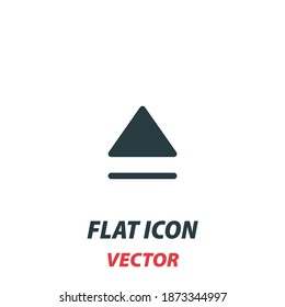Eject icon in a flat style. Vector illustration pictogram on white background. Isolated symbol suitable for mobile concept, web apps, infographics, interface and apps design.