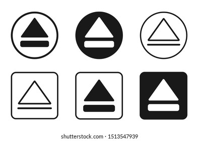 Eject Icon Set, Flat Eject Icon - Vector