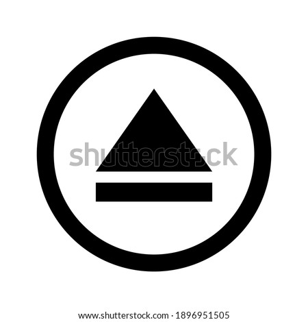 eject icon, eject symbol in circle shape, eject icon for graphic media, vector