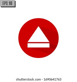 Eject icon,vector illustration. Flat design style. vector eject icon illustration isolated on red background, eject icon Eps10. eject icons graphic design vector symbols.
