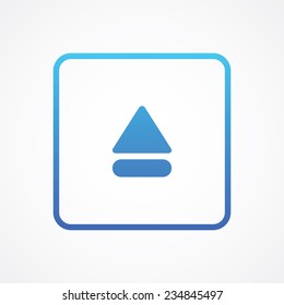 Eject Out media control icon button. Vector illustration for web, site, mobile application. Simple flat metro design style