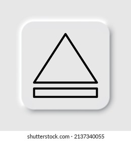 Eject simple icon vector. Flat desing. Neumorphism design.ai