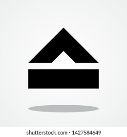 Eject Symbol with Gray Shadow