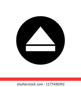 Eject vector icon, simple, flat design for web or mobile app