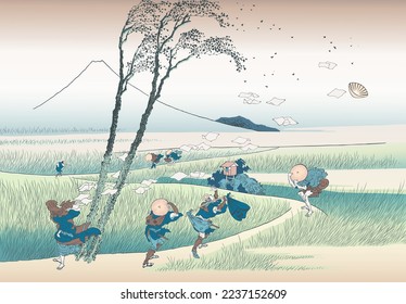 Ejiri in Suruga Province : Thirty-six Views of Mount Fuji (Katsushika Hokusai)