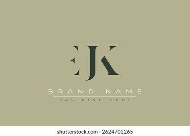 Diseño de logotipo de letra abstracta EJK. Este logotipo está diseñado por tres letras abstractas.