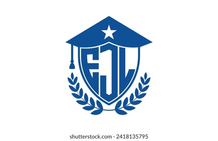 EJL initial letter academic logo design vector template. monogram, abstract, school, college, university, graduation, symbol, shield, model, institute, educational, coaching canter, tech, sign, badge