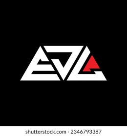 Diseño del logotipo de la letra triangular EJM con forma triangular. Monograma de diseño del logotipo del triángulo EJM. Plantilla de logotipo vectorial de triángulo EJM con color rojo. Logo triangular EJM Diseño sencillo, elegante y lujoso.