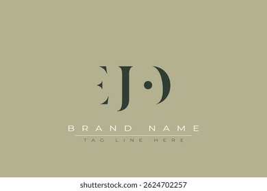 EJO abstrato letra logotipo design. Este logotipo é desenhado por três letras abstratas.