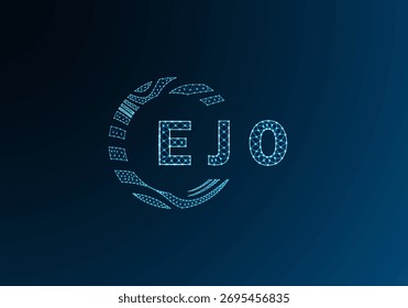 EJO baixo poli carta logotipo vetor design. Design de logotipo EJO poli inferior. EJO design exclusivo logotipo low poly.