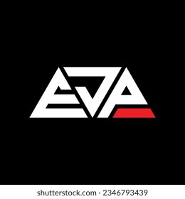 EJP triangle letter logo design with triangle shape. EJP triangle logo design monogram. EJP triangle vector logo template with red color. EJP triangular logo Simple, Elegant, and Luxurious design.