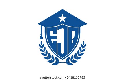 EJQ initial letter academic logo design vector template. monogram, abstract, school, college, university, graduation, symbol, shield, model, institute, educational, coaching canter, tech, sign, badge