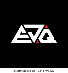 EJQ triangle letter logo design with triangle shape. EJQ triangle logo design monogram. EJQ triangle vector logo template with red color. EJQ triangular logo Simple, Elegant, and Luxurious design.