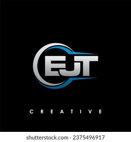 Ilustración de vectores de plantilla de diseño de logotipo inicial de carta EJT