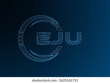 EJU low poly letter logo vector design. EJU lower poly logo design. Low poly logo.