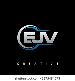 Ilustración de vectores de plantilla de diseño de logotipo inicial de carta EJV