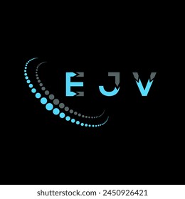 Diseño abstracto del logotipo de la letra de EJV. Diseño único de EJV. VEJ.
