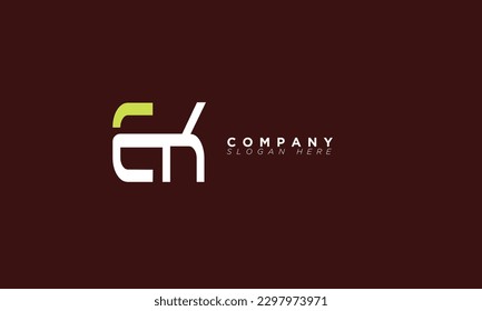 EK Alphabet letters Initials Monogram logo KE, E and K