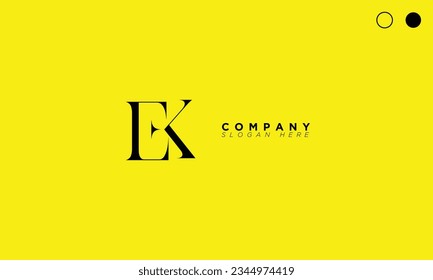 Letras alfabéticas EK Iniciales Monograma KE, E y K