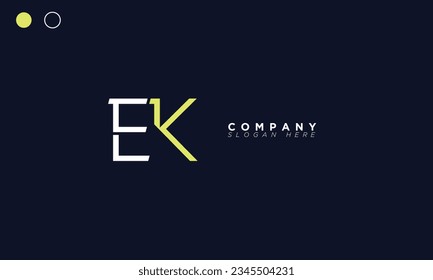 EK Alphabet letters Initial Monogram Logo KE, E und K