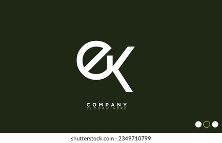 EK Alphabet letters Initials Monogram logo KE, E and K