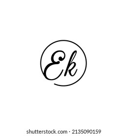 Concepto femenino de círculo EK logotipo inicial mejor para la belleza y la moda