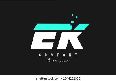 ek e k alphabet letter logo combination in blue and white color. Creative icon design for business