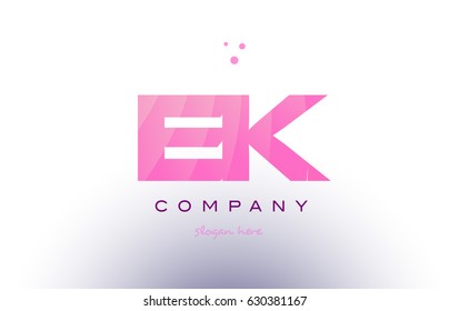 ek e k letter alphabet text pink purple dots creative company logo vector icon design template