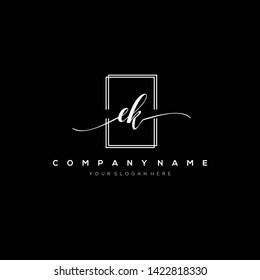 EK handwriting initial logo template vector.