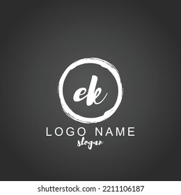 EK handwritten initial logo vector logo template with brush