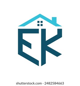 EK House Logo Design Template. Letter EK Logo for Real Estate, Construction or any House Related Business