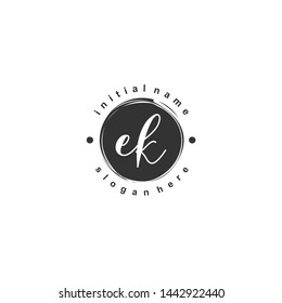 EK Initial beauty monogram logo vector