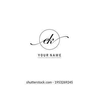 EK Initial beauty monogram logo vector