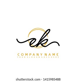 EK Initial handwriting logo concept
